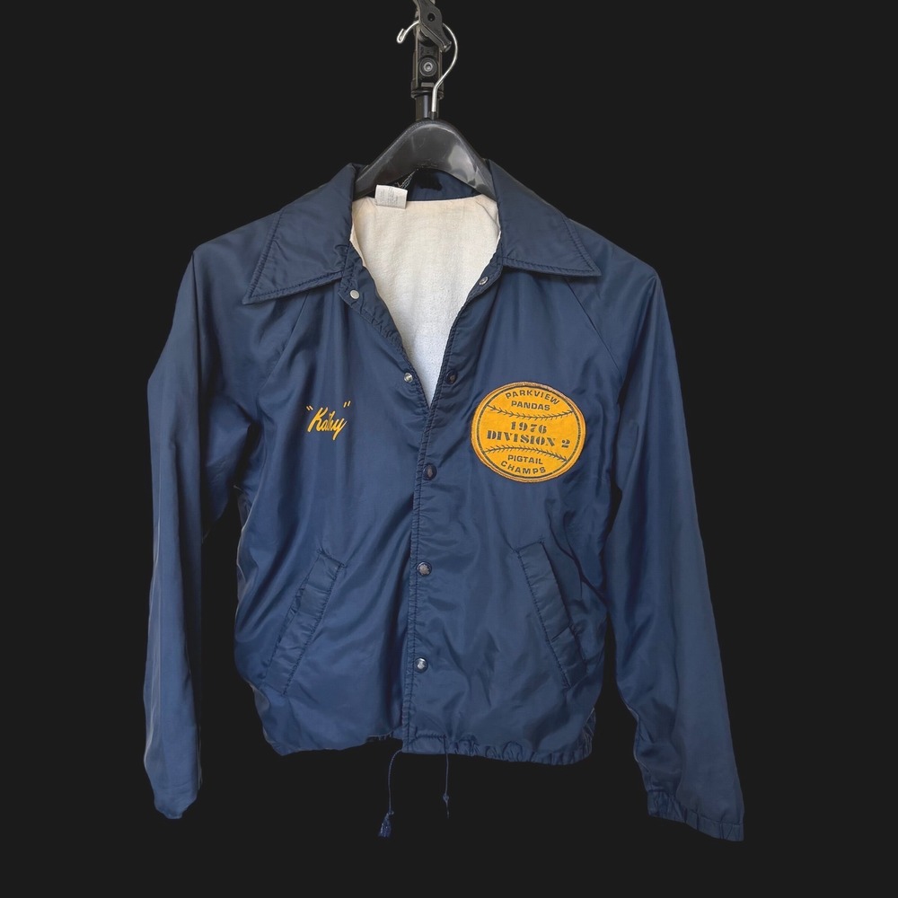 Champion 1976‎ Parkview Pandas Softball Jacket Navy Blue Large